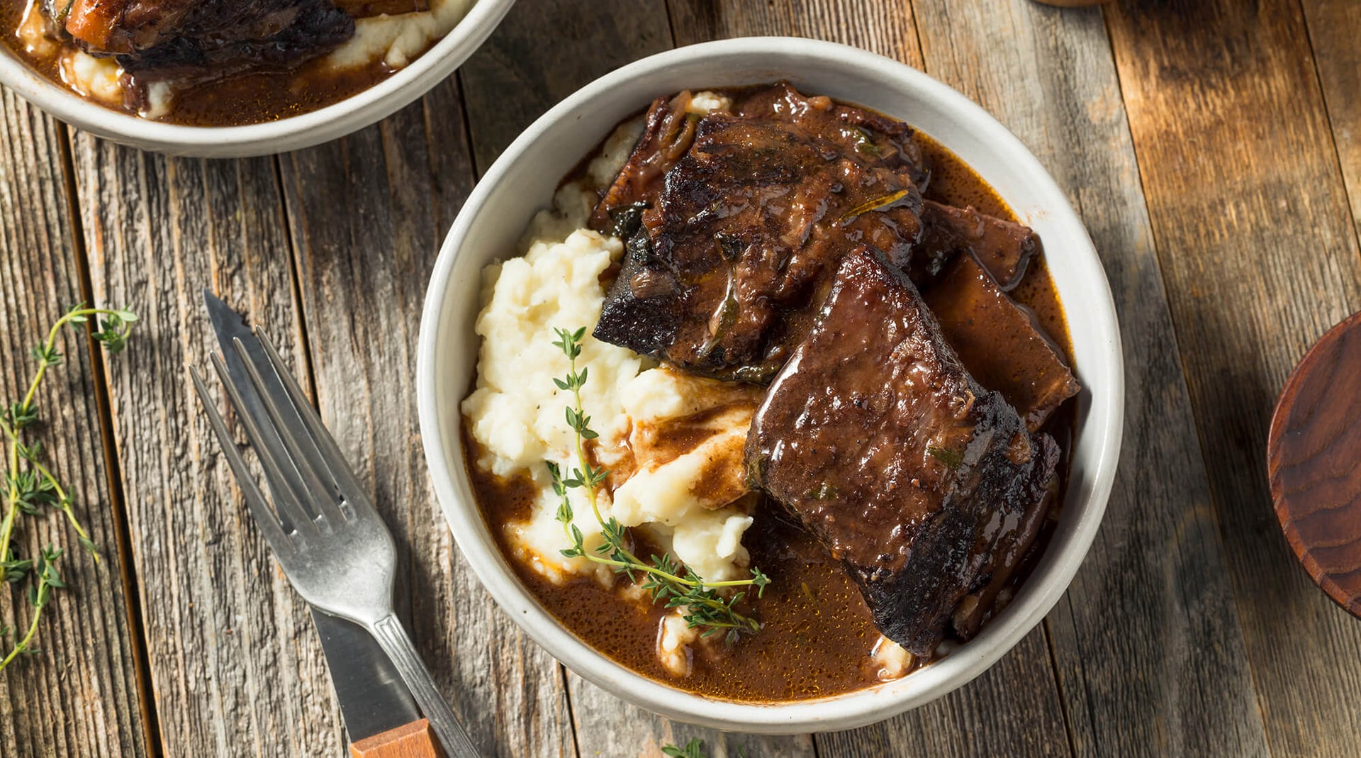Slow-Cooked Beef Short Rib with Mash and Gravy