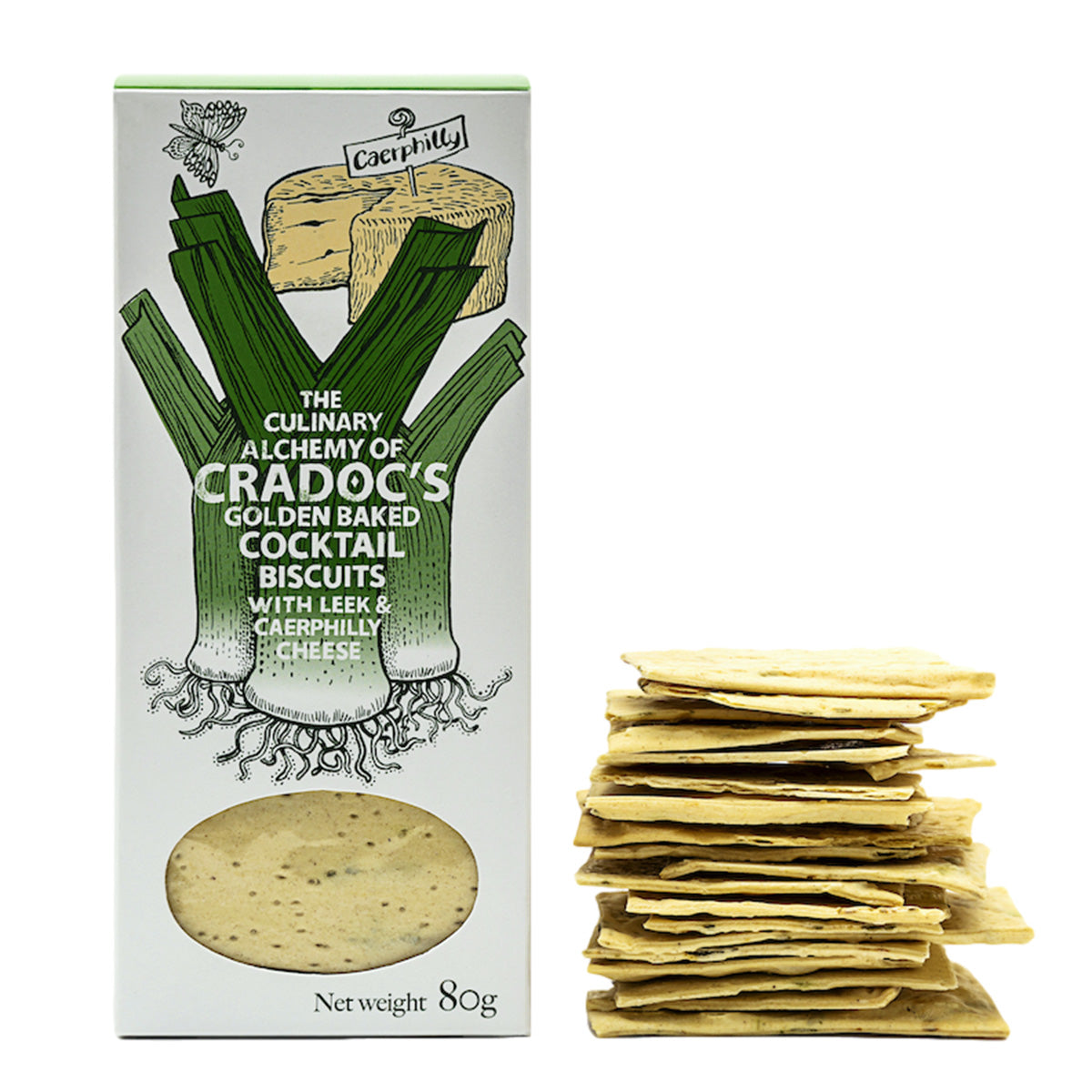 Cradocs Leek And Caerphilly Cheese Crackers 80g